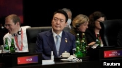 韩国总统尹锡悦在巴厘岛出席G20峰会。(2022年11月15日)
