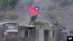 资料照片:台湾军方人员在北部新竹县进行战备演练。(2023年9月21日)