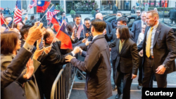 台湾总统蔡英文2023年3月29日在前往台湾邦交国危地马拉和伯利兹访问途中抵达美国纽约。(照片来自蔡英文的推特账号)