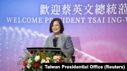 台湾总统蔡英文在纽约出席驻纽约台北经济文化办事处的活动。(2023年3月30日)