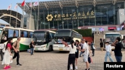 在广州举行的中国进出口商品交易会(广交会)会场外观。(2023年4月16日)