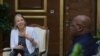 Ntoma ya ekolo Amerika Lucy Tamlyn (G) na RDC na masolo na président ya RDC Félix Tshisekedi, Kinshasa, 15 sanza ya mibale 2024. (Facebook/Présidence RDC)