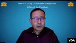 NUG သမ္မတရုံးပြောခွင့်ရ ဦးကျော်ဇော (Crd: VOA/Zoom)