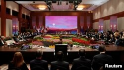 အင်ဒိုနီးရှားနိုင်ငံ ဂျာကာတာမြို့မှာ ၄၃ ကြိမ်မြောက် အာဆီယံထိပ်သီးအစည်းအဝေးနဲ့အတူ ပူးတွဲကျင်းပတဲ့ ၁၁ကြိမ်မြောက် အမေရိကန်-အာဆီယံ အစည်းအဝေးအခမ်းအနား (စက်တင်ဘာ ၆၊ ၂၀၂၃)
