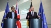 德国总理朔尔茨与英国首相苏纳克在柏林举行的联合记者会上讲话。(2024年4月24日)