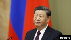 习近平与普京在莫斯科克里姆林宫举行会谈。(2023年3月21日)