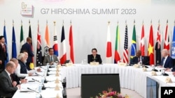 日本首相岸田文雄在日本广岛主持七国集团峰会。(2023年5月20日)