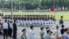 台湾陆军官校(Whampoa Military Academy)举行百年校庆。(台湾总统府提供)