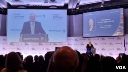 英国前首相约翰·梅杰 2月29日在全球软实力峰会发表开幕讲话,称欧美与中国关系已经疏远,台湾每天都在受威胁 (美国之音/李伯安)