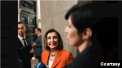 捷克众议院议长阿达莫娃2023年5月24日在美国国会与前众议院议长佩洛西会面。(捷克众议院议长阿达莫娃的推特账号)