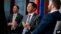 菲律宾总统小马科斯(Ferdinand Marcos Jr.)访问美国期间,于2023年5月4号在华盛顿的“战略与国际研究中心(CSIS)发表讲话。