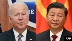 资料照:美国总统拜登(左),中国领导人习近平(右)