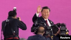 中国领导人习近平出席杭州举办的亚运会开幕式。(2023年9月23日)
