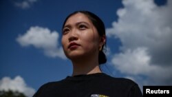 被香港当局通缉的香港民主委员会(HKDC)执行总监郭凤仪在美国华盛顿。(2023年7月10日)
