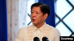 菲律宾总统费尔迪南德·小马科斯在马尼拉讲话。(2023年7月31日)
