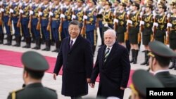 中国国家主席习近平与巴西总统卢拉·达席尔瓦(Luiz Inacio Lula da Silva)。