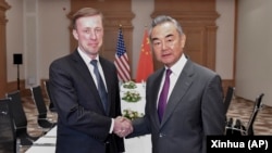资料照片:美国白宫国家安全顾问沙利文与中国外长王毅在马耳他举行会晤。(2023年9月16日)