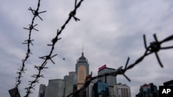 香港立法会全票通过根据《基本法》第23条订立的新的国家安全法案当天,香港金融区的景象。(2024年3月19日)