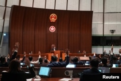 香港立法会全票通过根据《基本法》第23条订立的新的国家安全法案。(2024年3月19日)