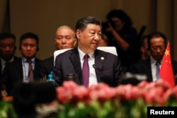 中国领导人习近平在约翰内斯堡出席金砖国家领导人峰会。(2023年8月23日)