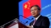 中国总理李强在巴黎的一个晚宴上讲话。(2023年6月21日)
