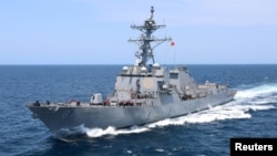 资料照:美军海军阿里·伯克级“梅森号”(USS Mason)驱逐舰