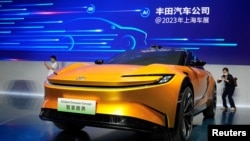 2023年上海车展上展出的一辆丰田车。(2023年4月18日)