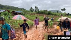 ကရင်နီဒေသ ဒီးမော့ဆိုမှာ ရေကြီးရေလျှံလို့ ဘေးလွတ်ရာသွားနေရ (စက်တင်ဘာ ၂၀၂၄)