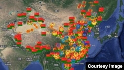 台生温约瑟以一己之力绘制的"中国人民解放军基地及设施"互动地图(照片提供:温约瑟)