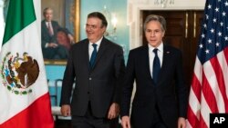 美国国务卿布林肯在国务院会见墨西哥外长(2022年5月3日)