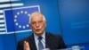 资料照片:2020年6月15日,欧盟外交事务高级代表博雷尔(Josep Borrell)在召集外交事务对话会后见记者。(路透社照片)