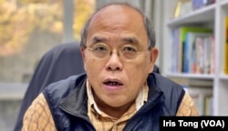 香港民意研究所前副行政总裁钟剑华批评,今届香港特首选举以 “中国式的假选举”去鱼目混珠。 (美国之音 汤惠芸)