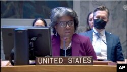 资料照:美国驻联合国大使琳达·托马斯-格林菲尔德