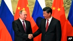 资料照:2016年6月25日中国国家主席习近平在北京会晤到访的俄罗斯总统普京。