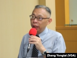 台湾师范大学政治系教授范世平(美国之音张永泰拍摄)