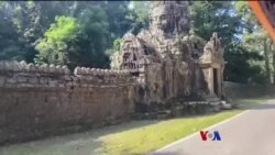 Ta Prohm ကျောင်းတော်နဲ့ Siem Reap နေဝင်ချိန် Ta Prohm ကျောင်းတော်နဲ့ Siem Reap နေဝင်ချိန်