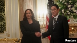 美国副总统哈里斯与日本首相岸田文雄在东京举行会晤。(2022年9月26日)