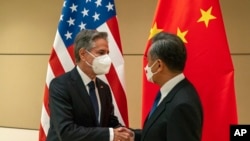 美国国务卿布林肯与中国外长王毅在纽约出席联合国大会期间举行会晤。(2022年9月23日)