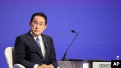 日本首相岸田文雄在新加坡举行的香格里拉对话会上。(2022年6月10日)