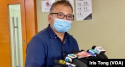 成功连任的香港记者协会主席陈朗升。(美国之音汤惠芸)
