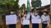 ကချင်ပြည်နယ် ဖားကန့်မြို့က ပညာရေး သပိတ်စစ်ကြောင်း။ (ဓာတ်ပုံ - KACHINWAVES via AFP - မေ ၀၅၊ ၂၀၂၁)