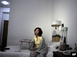 倪玉兰在北京一家旅馆里(2010年6月30日)