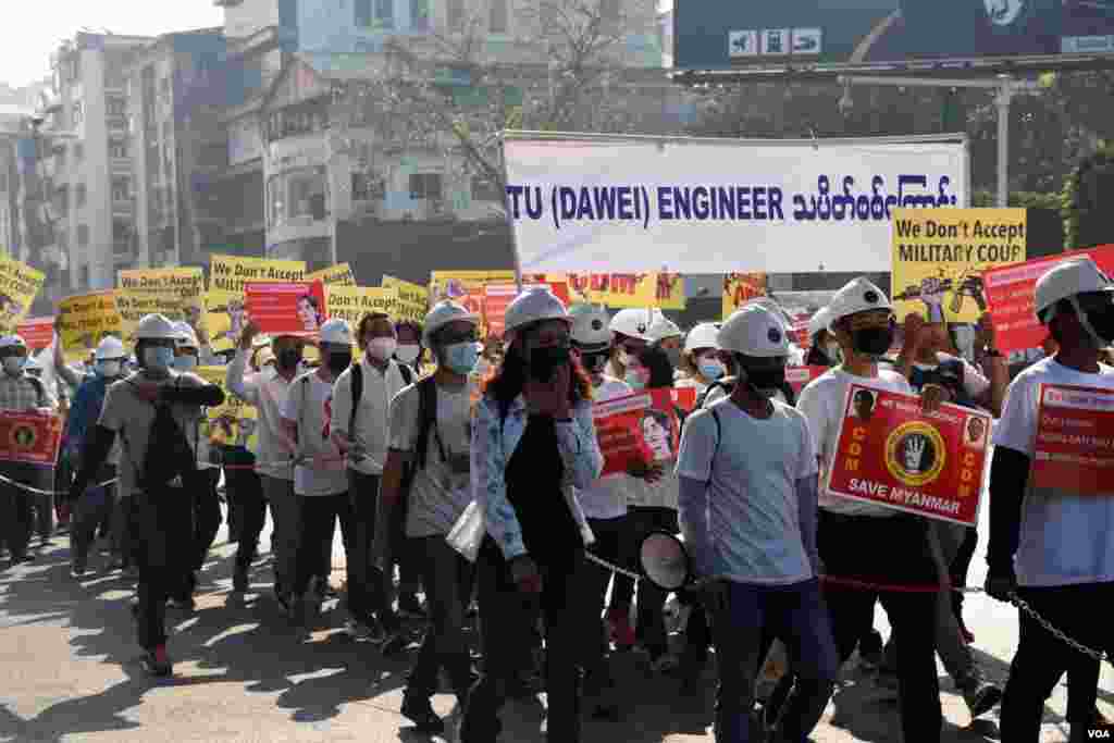 ရန်ကုန်မြို့ ဆန္ဒပြပွဲ မြင်ကွင်း။