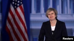 英国首相特蕾莎·梅在美国费城(2017年1月26日)