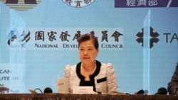 台湾经济部部长王美花强调,美国与台湾将深化5G、AI方面的合作。(美国之音李玟仪摄)