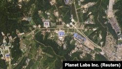 卫星图像显示的朝鲜沙门洞导弹基地 (2018年7月29日)