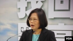 民进党主席蔡英文(美国之音赵婉成拍摄)