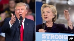 Candidates Donald Trump and Hillary Clinton campaign the day after their second debate.
