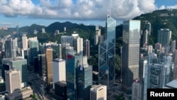 2019年7月25日的香港金融区鸟瞰