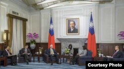 台湾总统蔡英文接见美国在台协会主席莫健(台湾总统府提供)